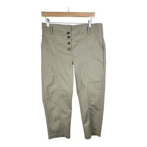 STUDIO F Button‎ Fly Tan Ankle Pants size 8